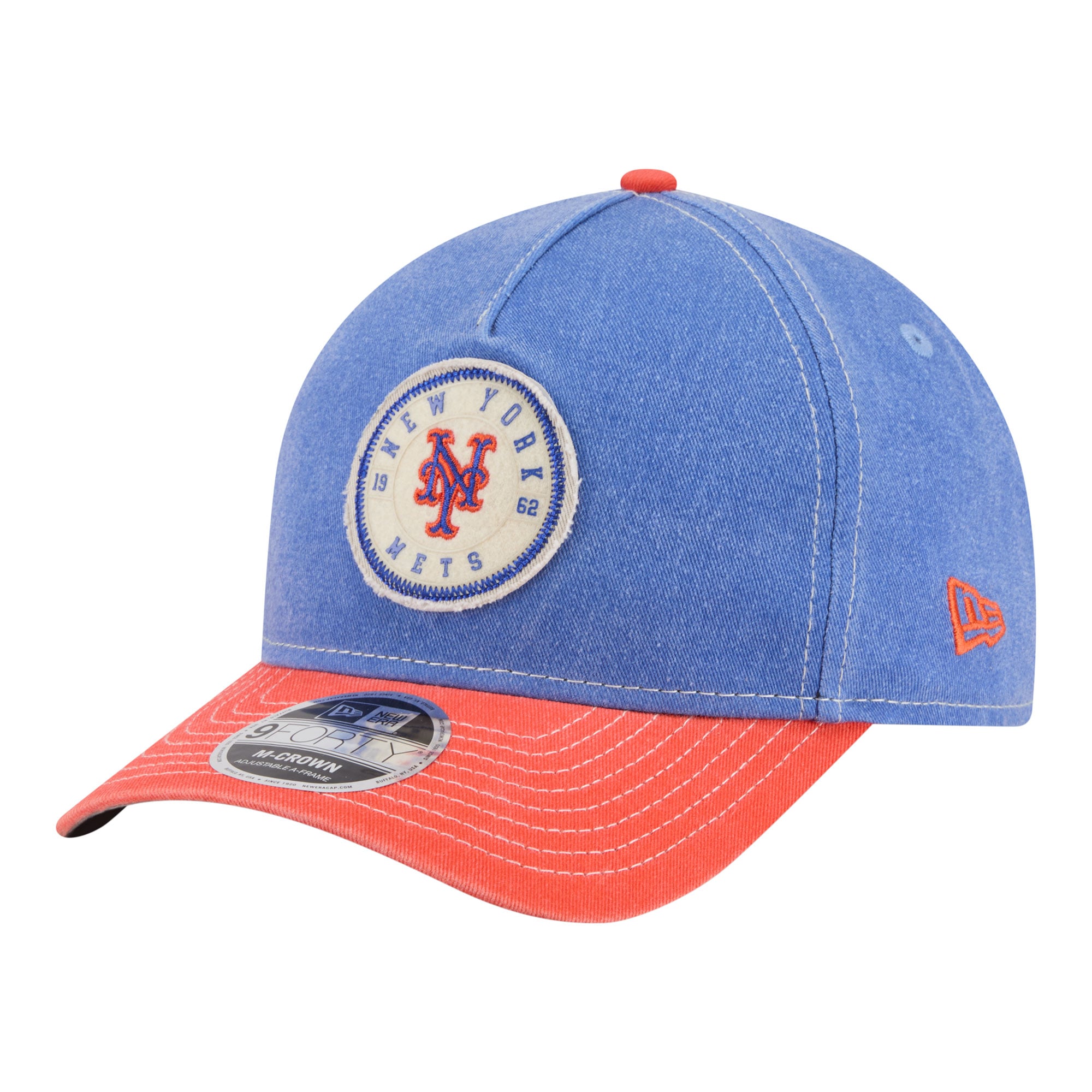 Men's New Era  Royal/Orange New York Mets Felt M-Crown 9FORTY Adjustable Hat
