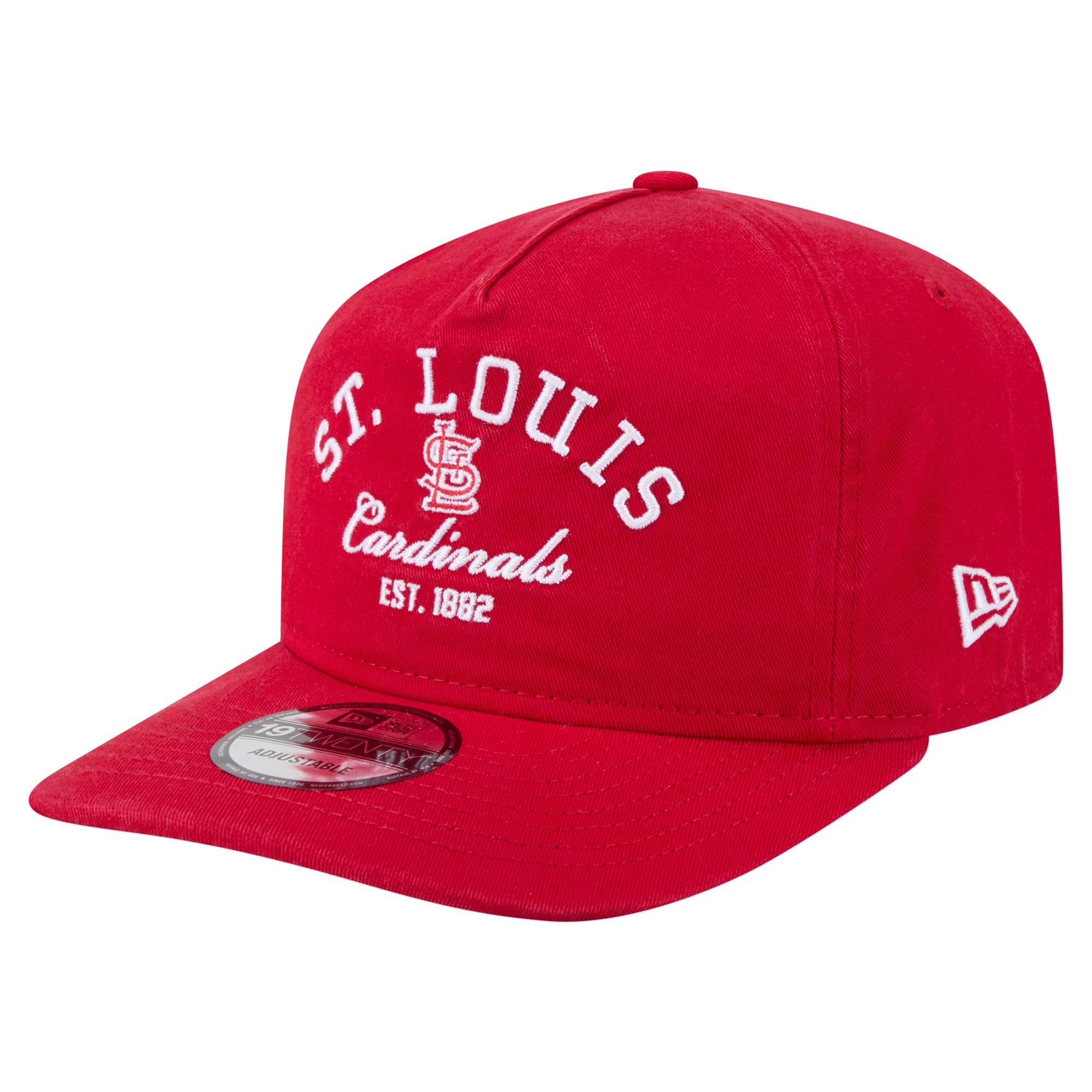 Men's New Era Red St. Louis Cardinals Stacked 19TWENTY Adjustable Hat