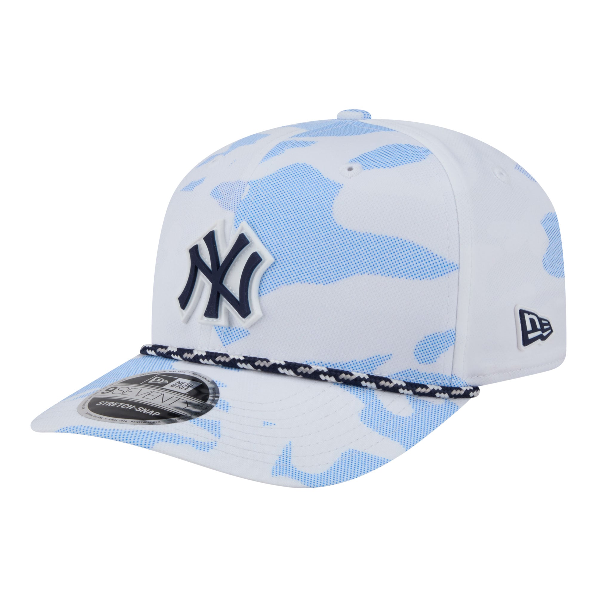 Men's New Era  White New York Yankees Camo Rope 9SEVENTY Adjustable Hat