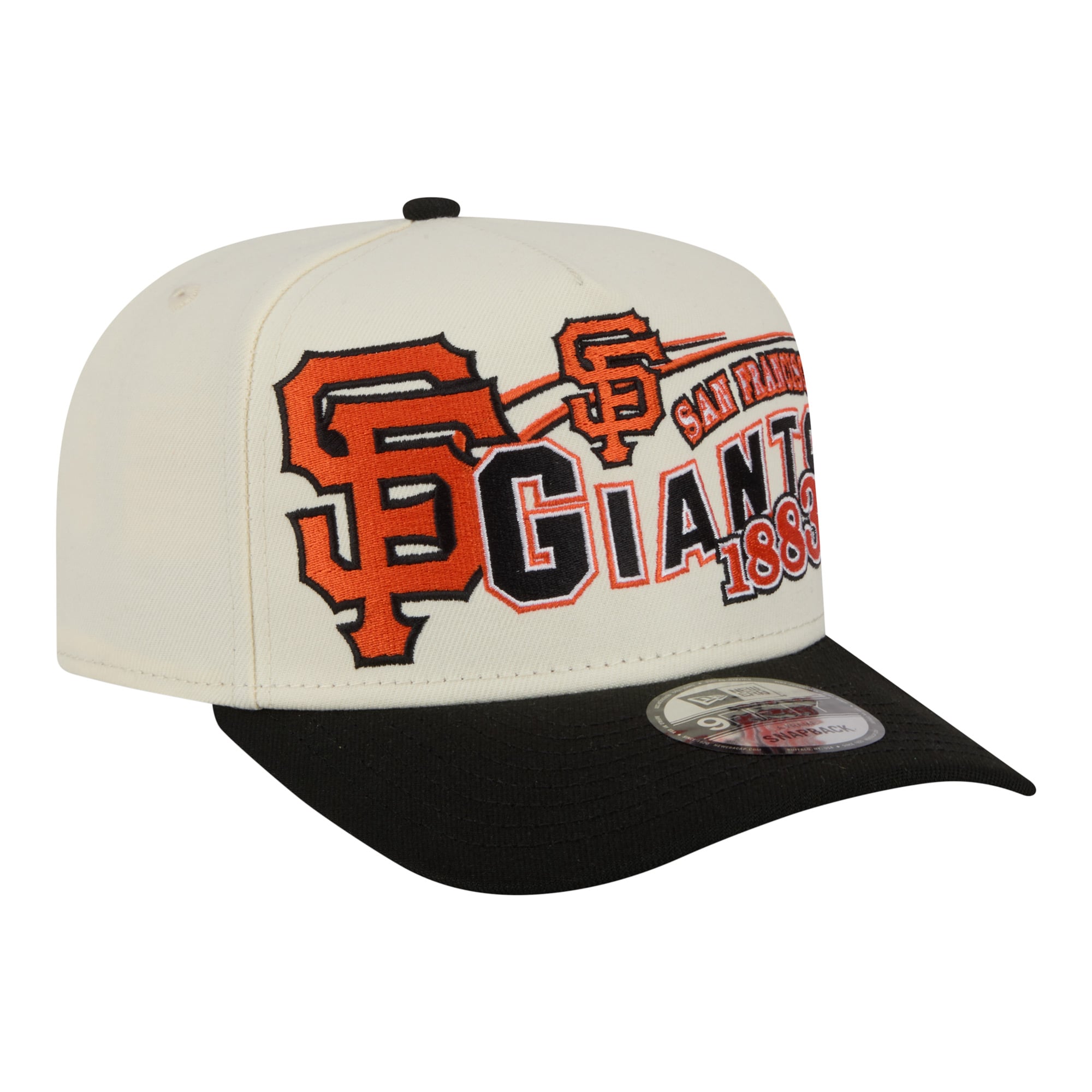 Men's New Era  Cream/Black San Francisco Giants Classic A-Frame 9FIFTY Snapback Hat