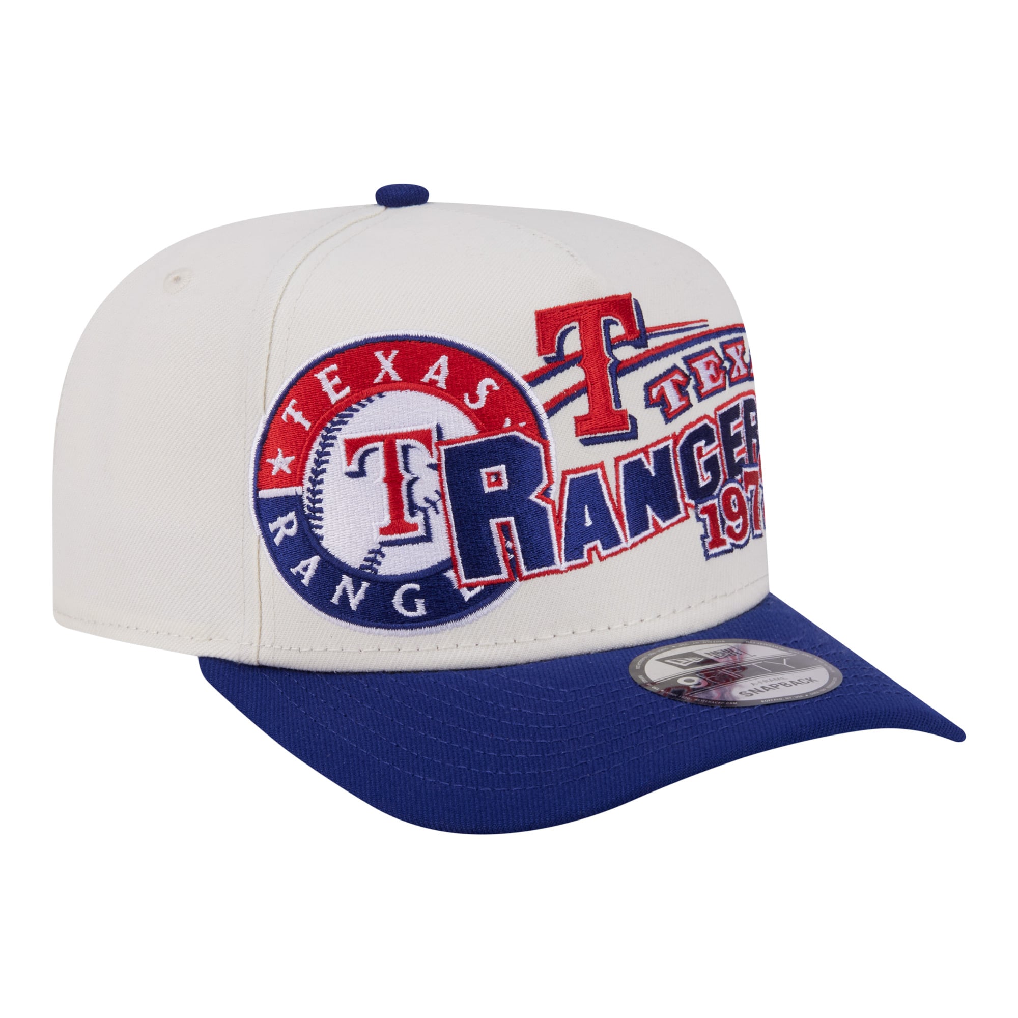 Men's New Era  Cream/Royal Texas Rangers Classic A-Frame 9FIFTY Snapback Hat