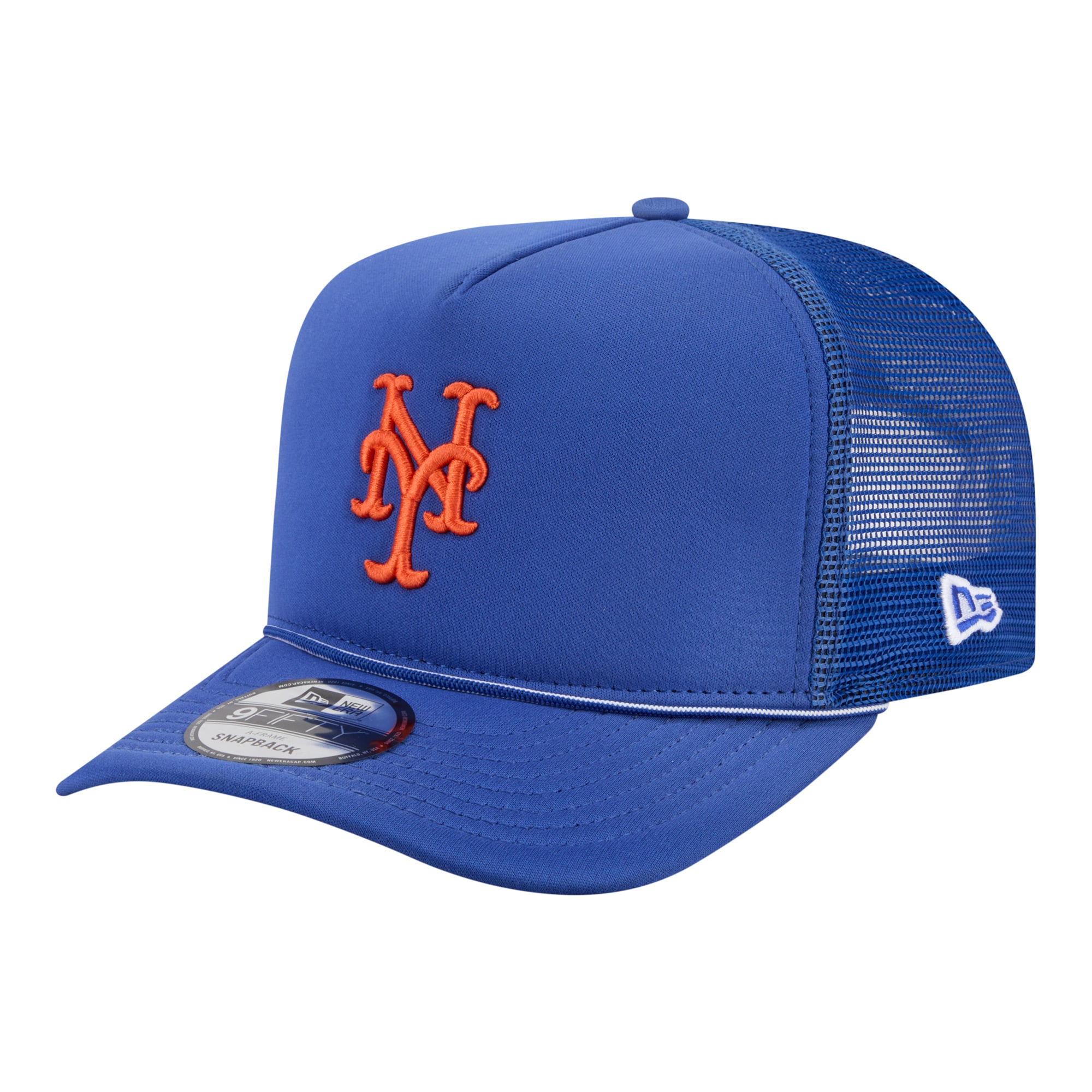 Men's New Era  Royal New York Mets Worn A-Frame 9FIFTY Trucker Snapback Hat