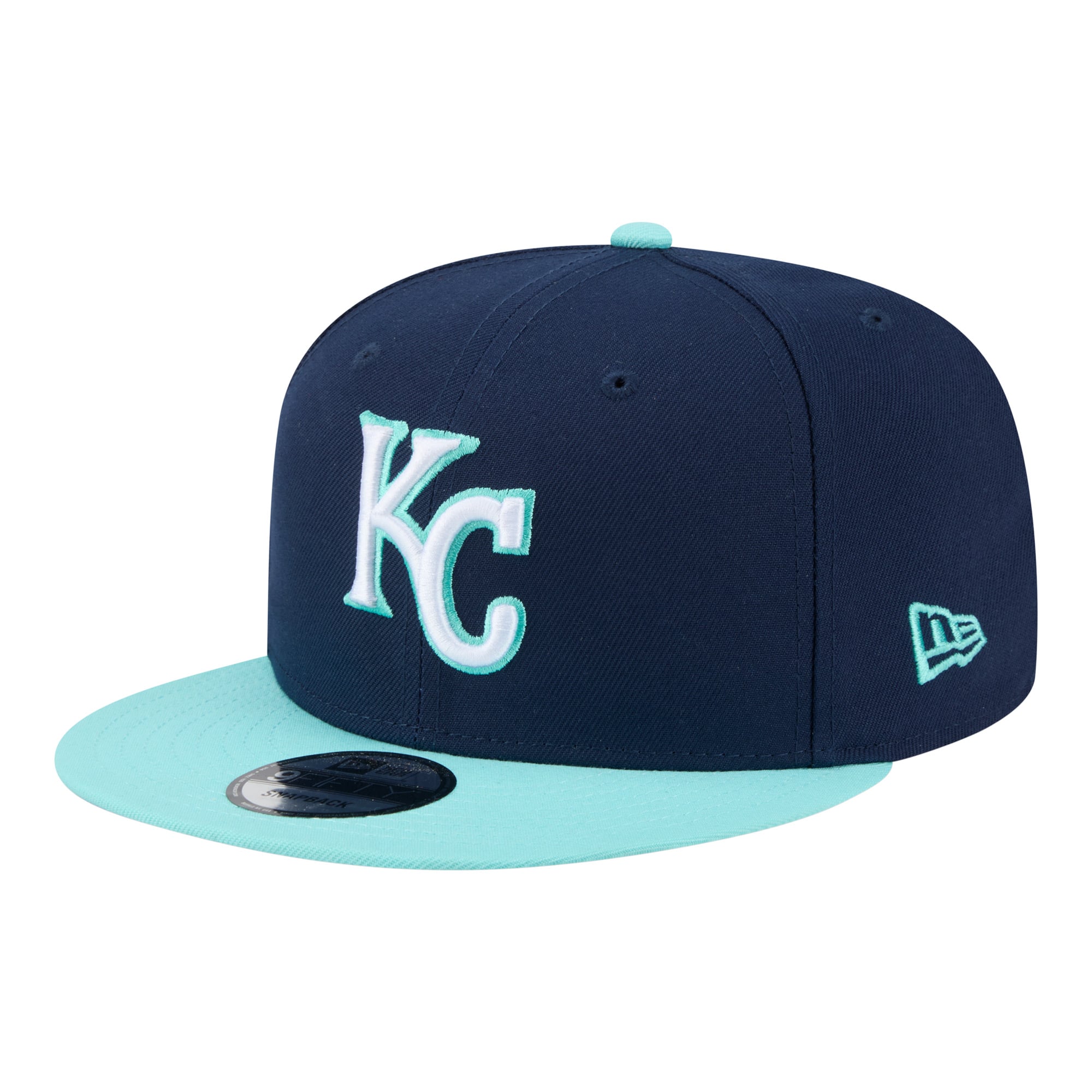 Men's New Era Navy/Turquoise Kansas City Royals Two-Tone Color Pack 9FIFTY Snapback Hat