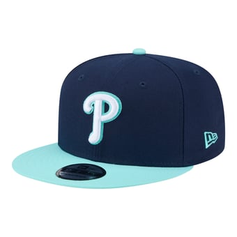 Men's New Era Navy/Turquoise Philadelphia Phillies Two-Tone Color Pack 9FIFTY Snapback Hat