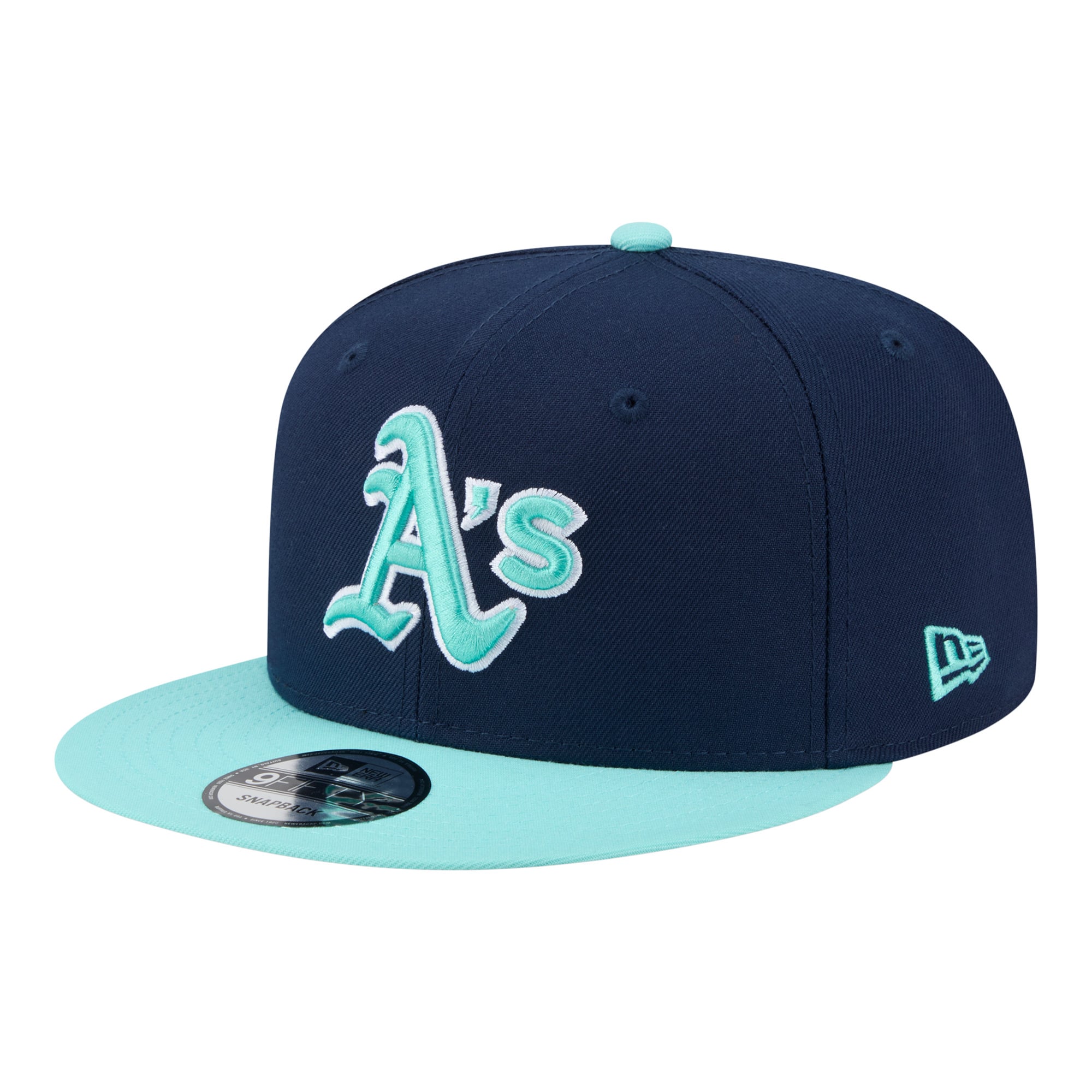 Men's New Era Navy/Turquoise Athletics Two-Tone Color Pack 9FIFTY Snapback Hat