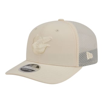 Men's New Era Light Beige Baltimore Orioles Color Pack COOLERA 9SEVENTY Trucker Adjustable Hat
