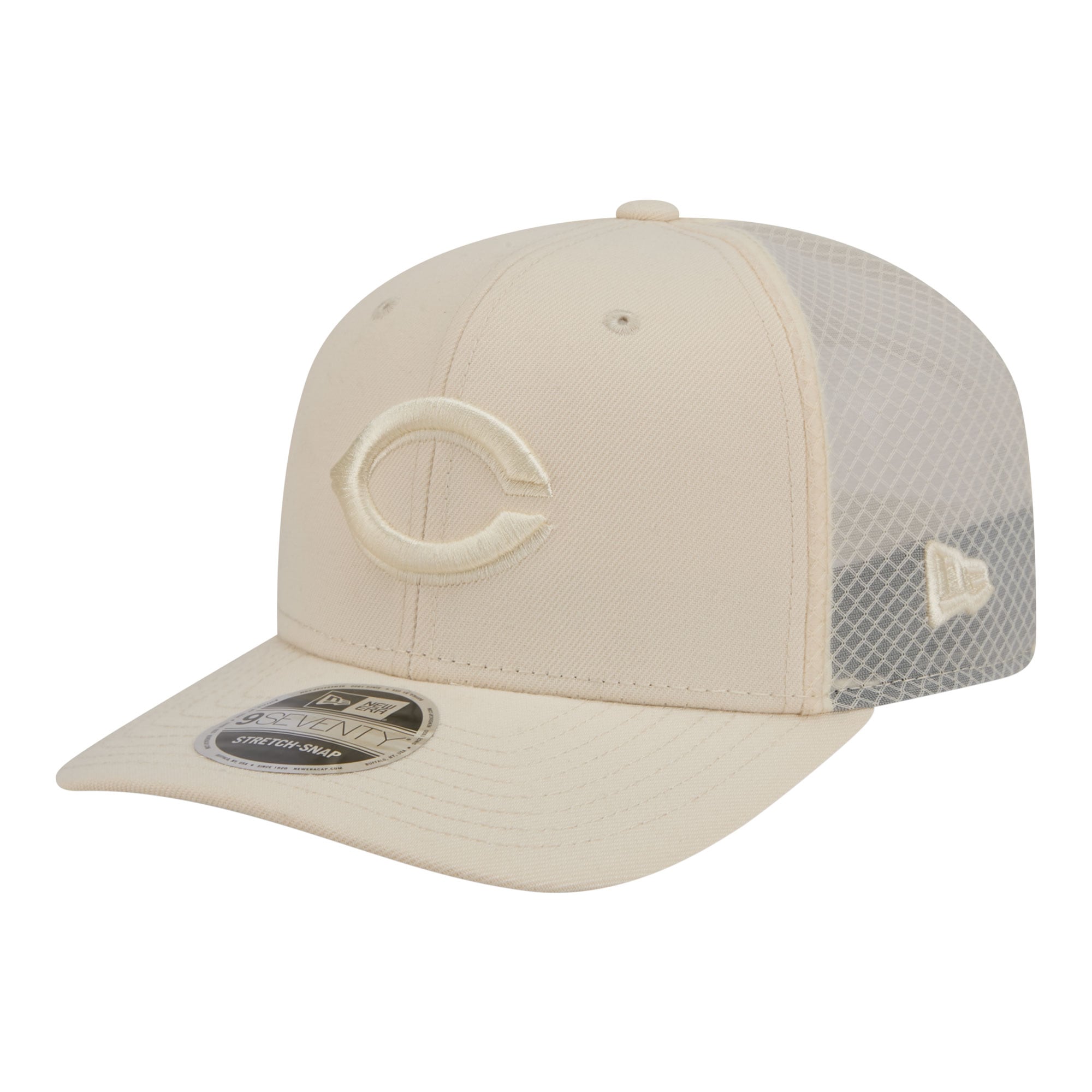 Men's New Era Light Beige Cincinnati Reds Color Pack COOLERA 9SEVENTY Trucker Adjustable Hat
