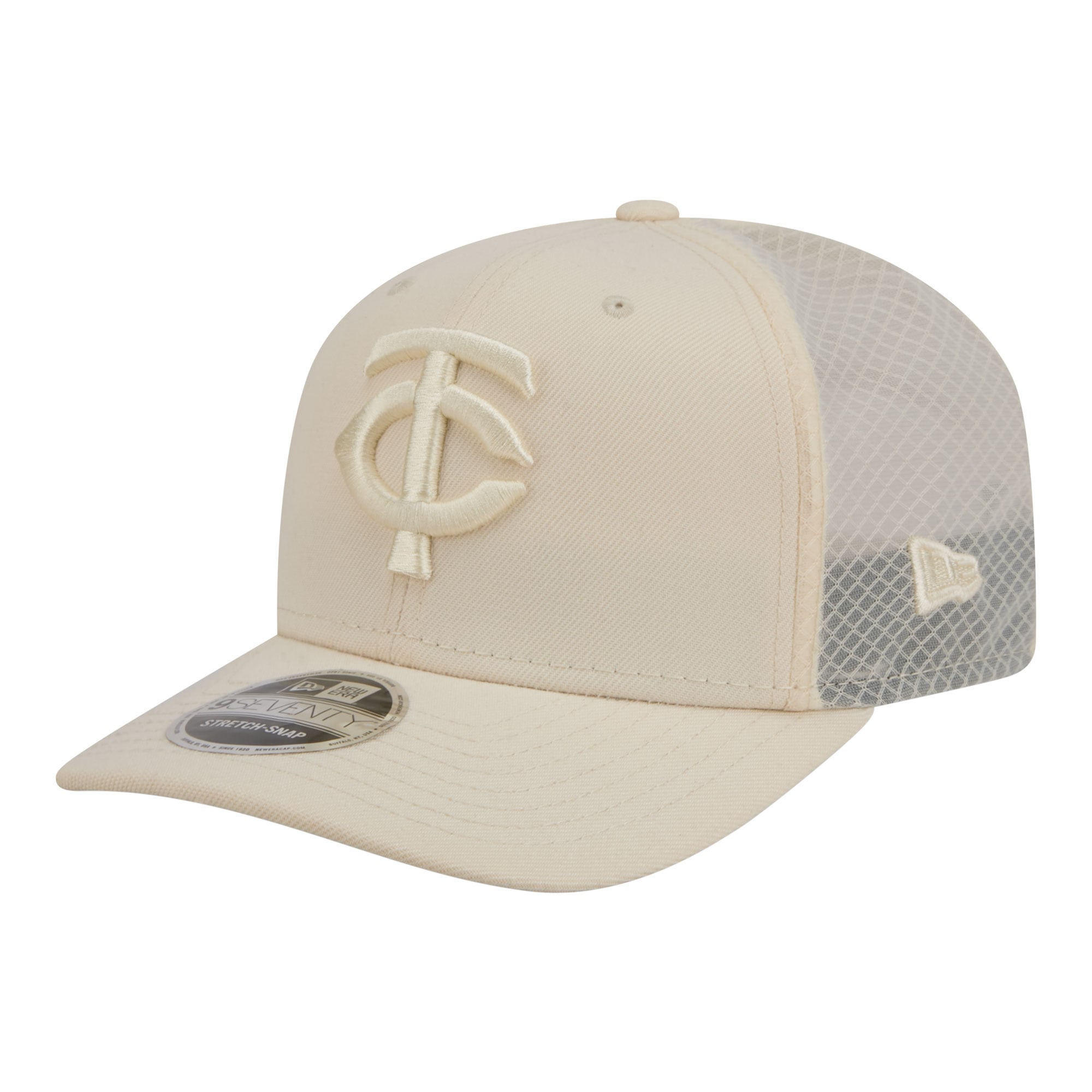 Men's New Era Light Beige Minnesota Twins Color Pack COOLERA 9SEVENTY Trucker Adjustable Hat
