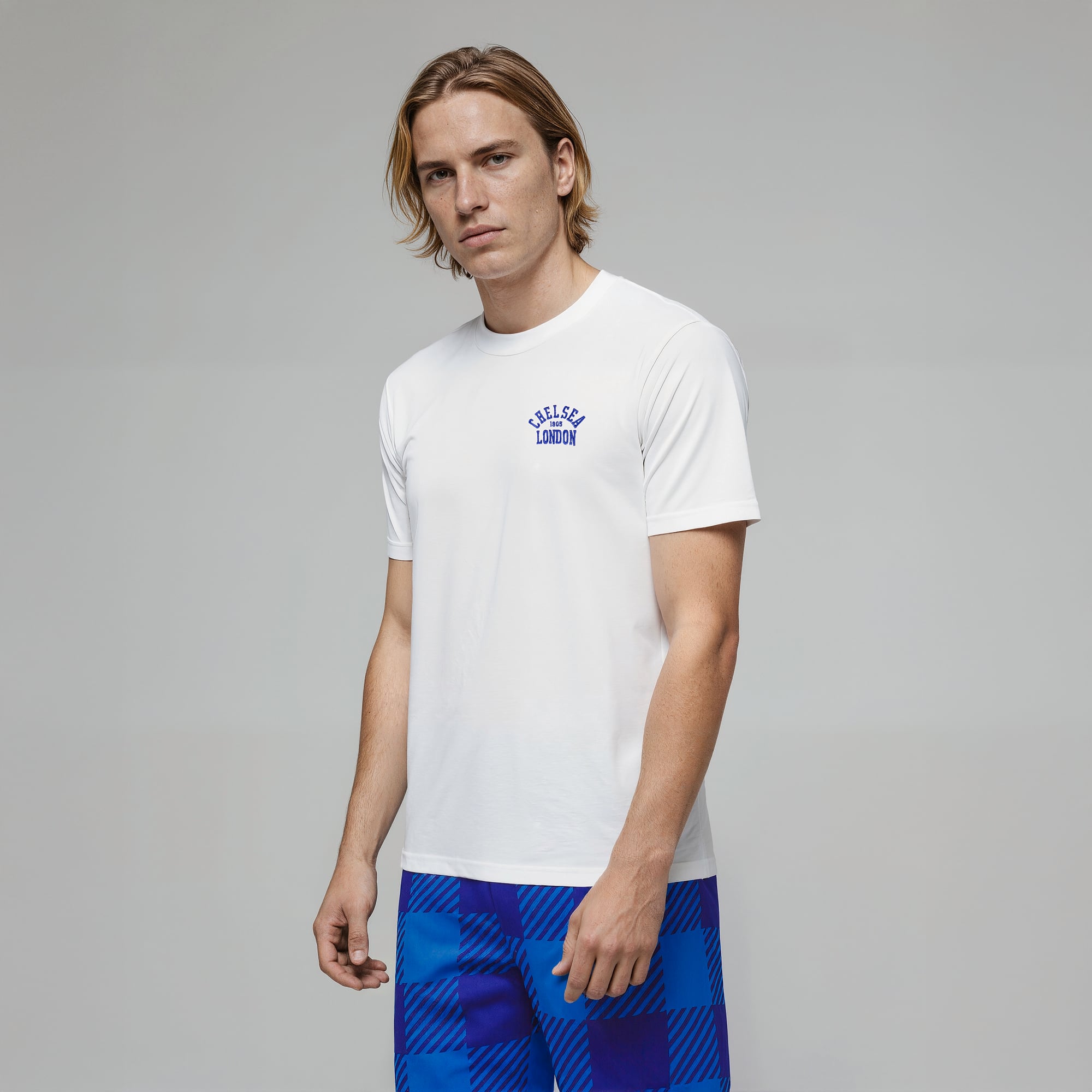 Chelsea Check Long Pant Lounge Set – Weiß – Herren