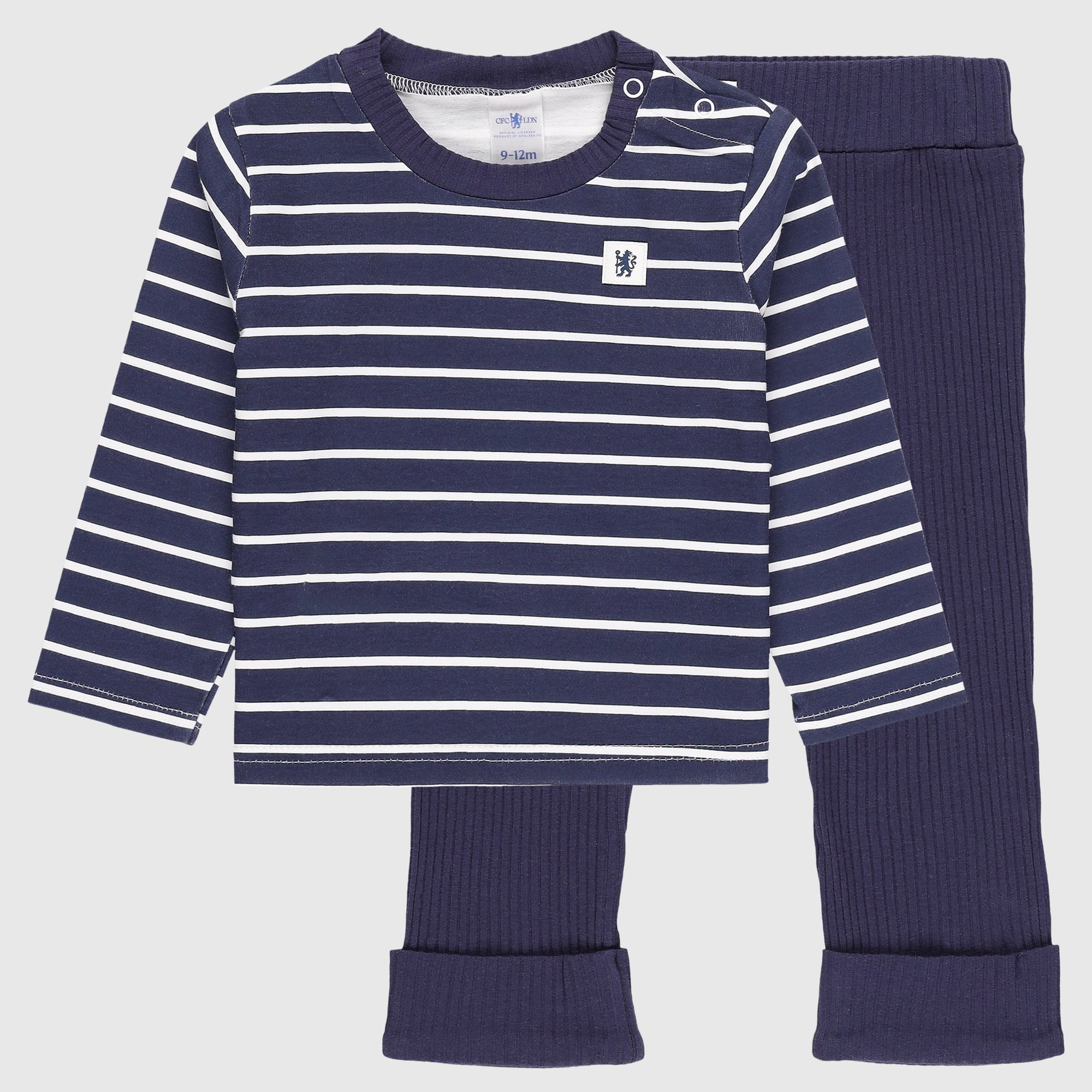 T-shirt à rayures imprimées Chelsea et pantalon côtelé - Marine - Bébé