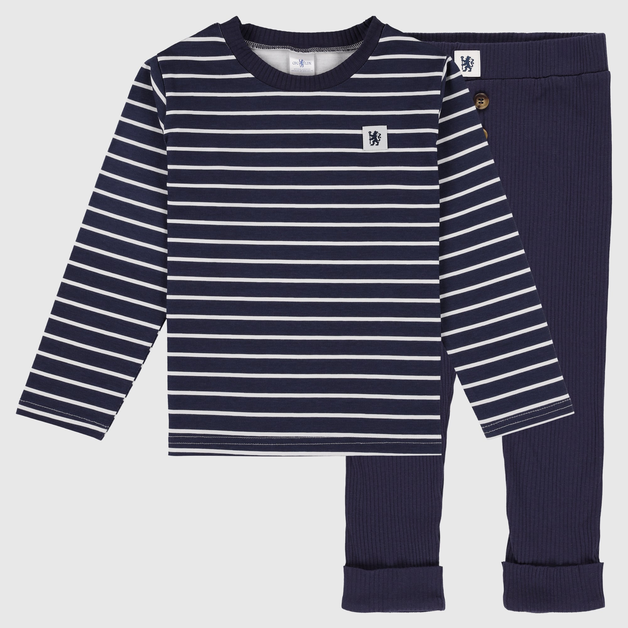 T-shirt à rayures imprimées Chelsea et pantalon côtelé - Marine - Bébé