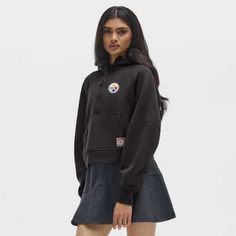 Women's lululemon  Black Pittsburgh Steelers Scuba Oversized Half-Zip Hoodie