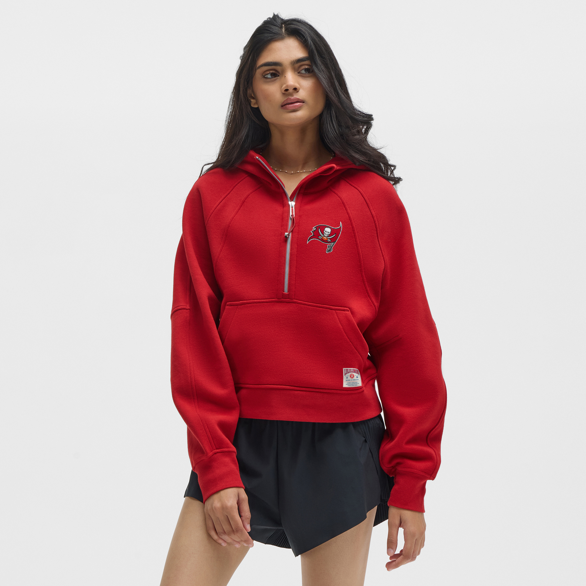 Women's lululemon College Crimson Tampa Bay Buccaneers Scuba Oversized Half-Zip Hoodie