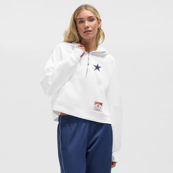 Women's lululemon  White Dallas Cowboys Scuba Oversized Half-Zip Hoodie