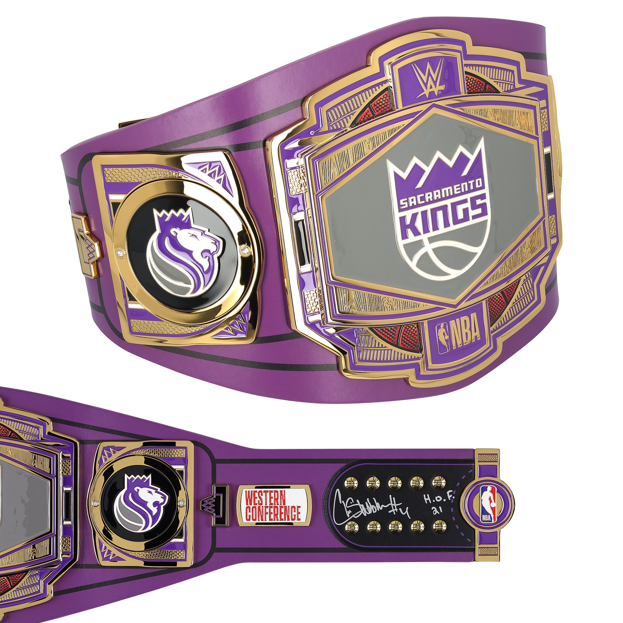 Chris Webber Sacramento Kings Autographed WWE Legacy Title Belt with "HOF 21" Inscription