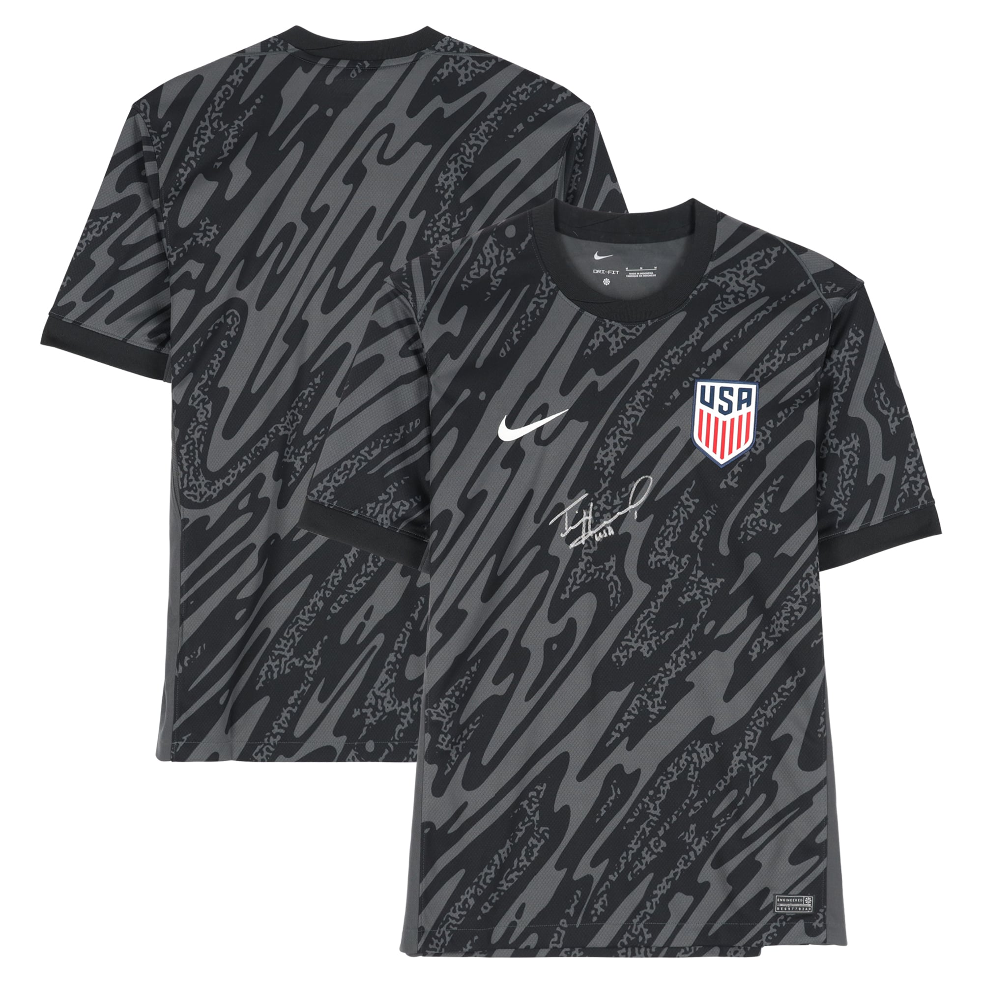 Tim Howard USMNT Autographed Black Nike Replica Jersey - Front Signed