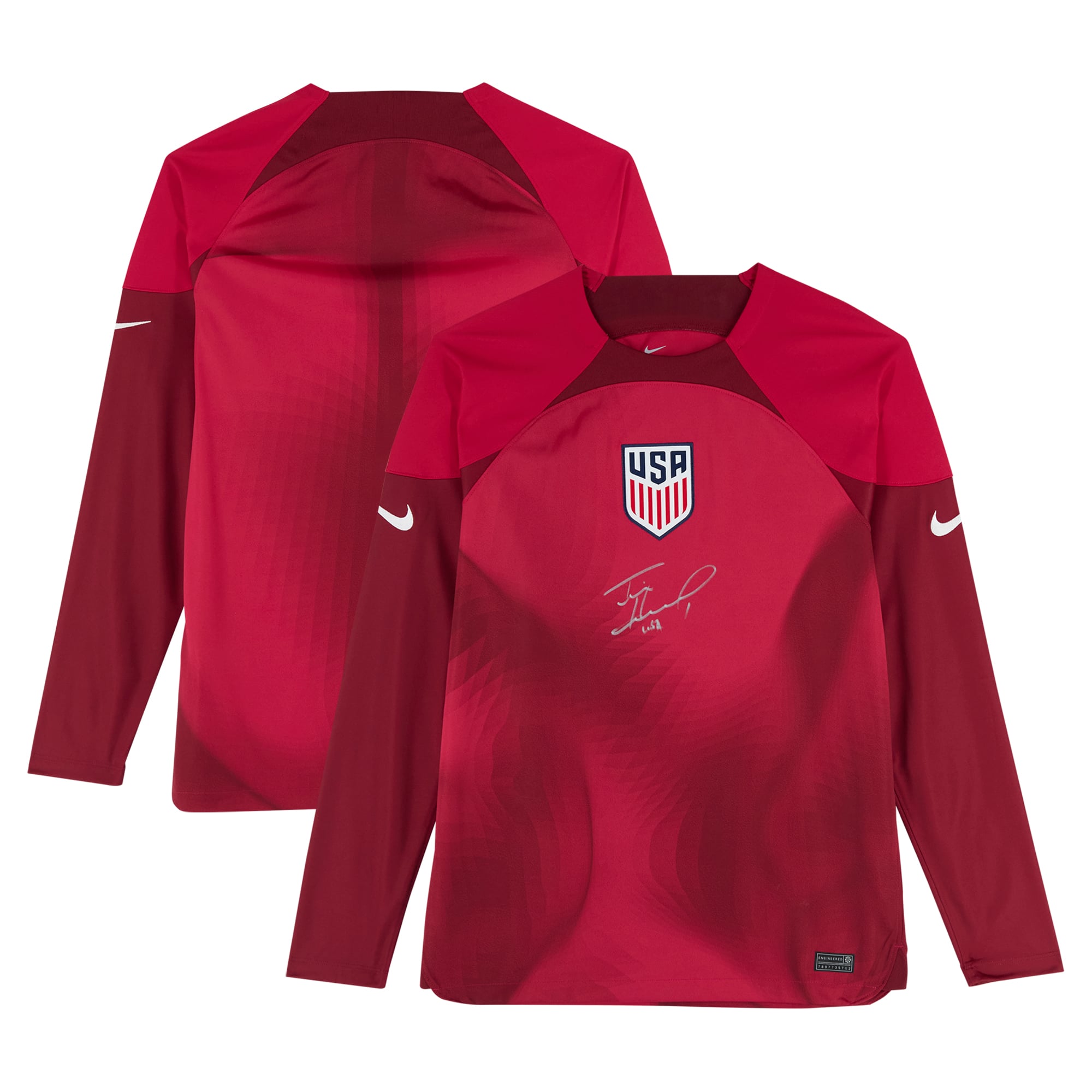Tim Howard USMNT Autographed Red Nike Replica Jersey - Front Signed
