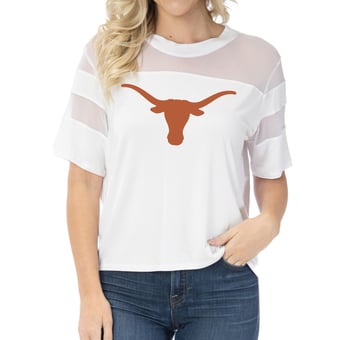 Women's White Texas Longhorns Relaxed Avery Power Mesh Fashion Jersey