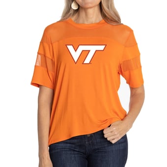 Women's Orange Virginia Tech Hokies Relaxed Avery Power Mesh Fashion Jersey