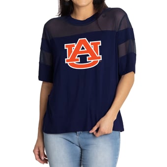 Women's Navy Auburn Tigers Relaxed Avery Power Mesh Fashion Jersey