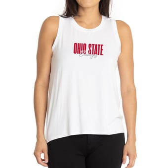 Women's White Ohio State Buckeyes A-Line Hannah High Neck Tank Top