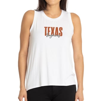Women's White Texas Longhorns A-Line Hannah High Neck Tank Top