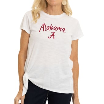 Women's White Alabama Crimson Tide Sophie Side-Tie T-Shirt