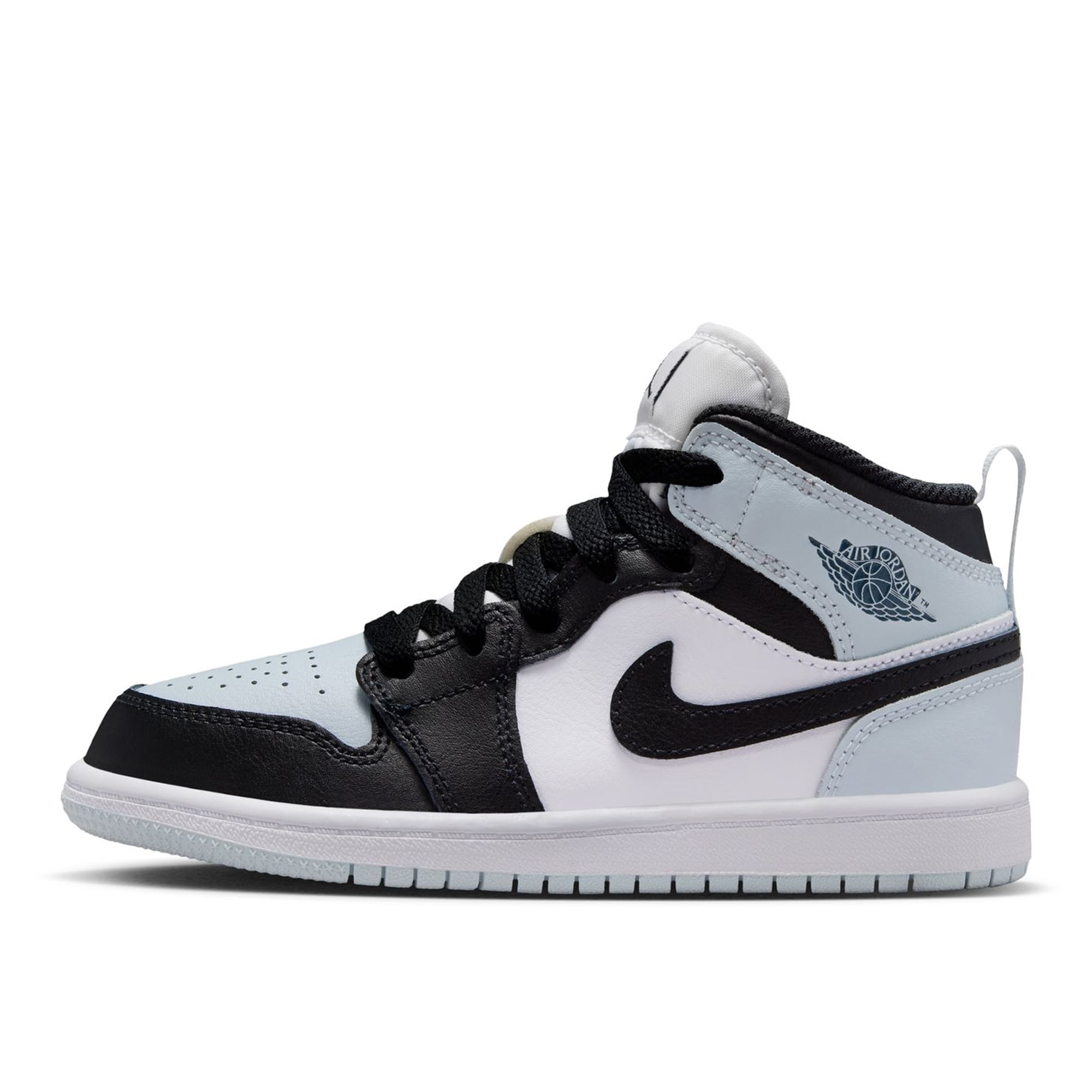 Preschool Jordan Brand  Black/Gray Air Jordan 1 Mid Sneakers