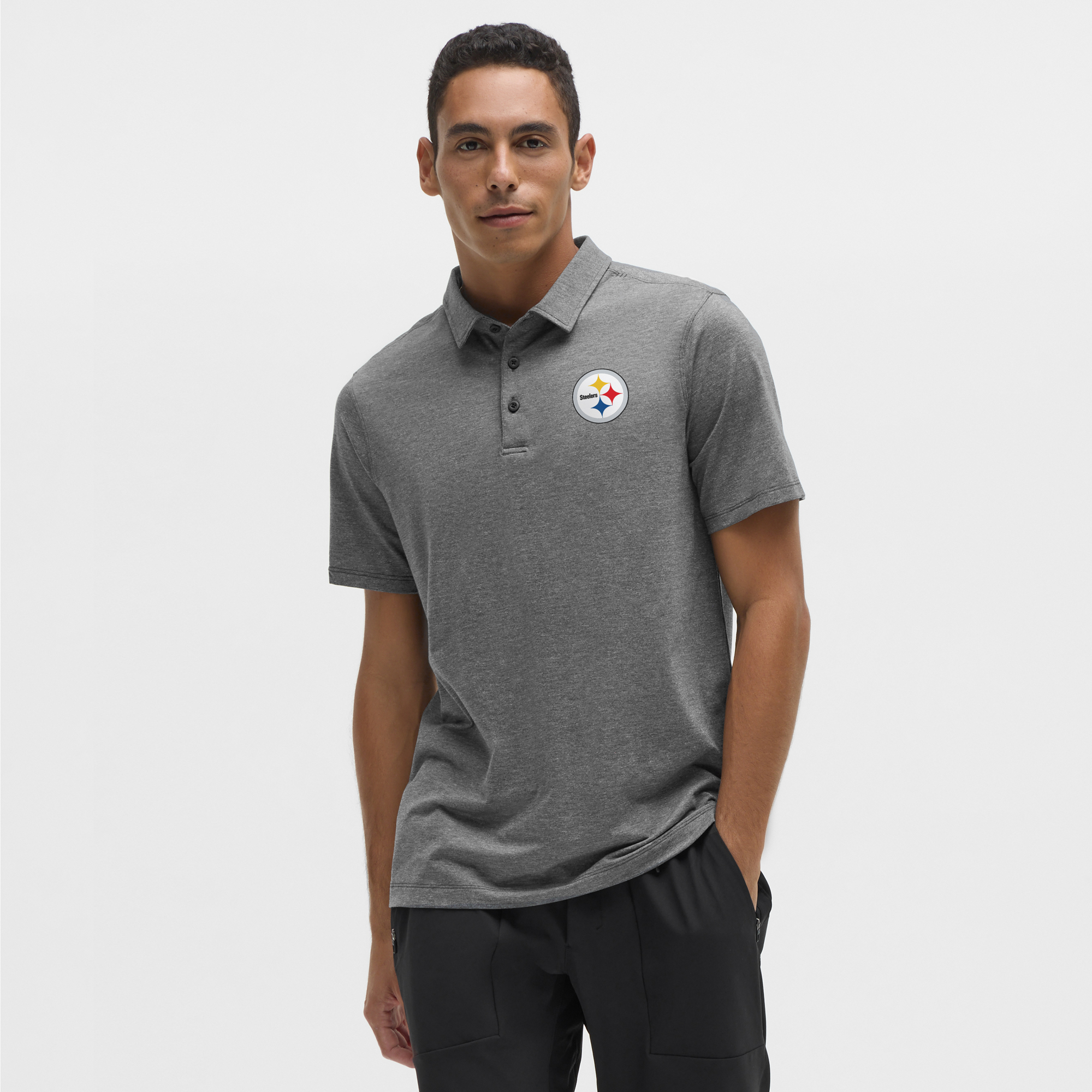 Men's lululemon Heather Black Pittsburgh Steelers Evolution Polo