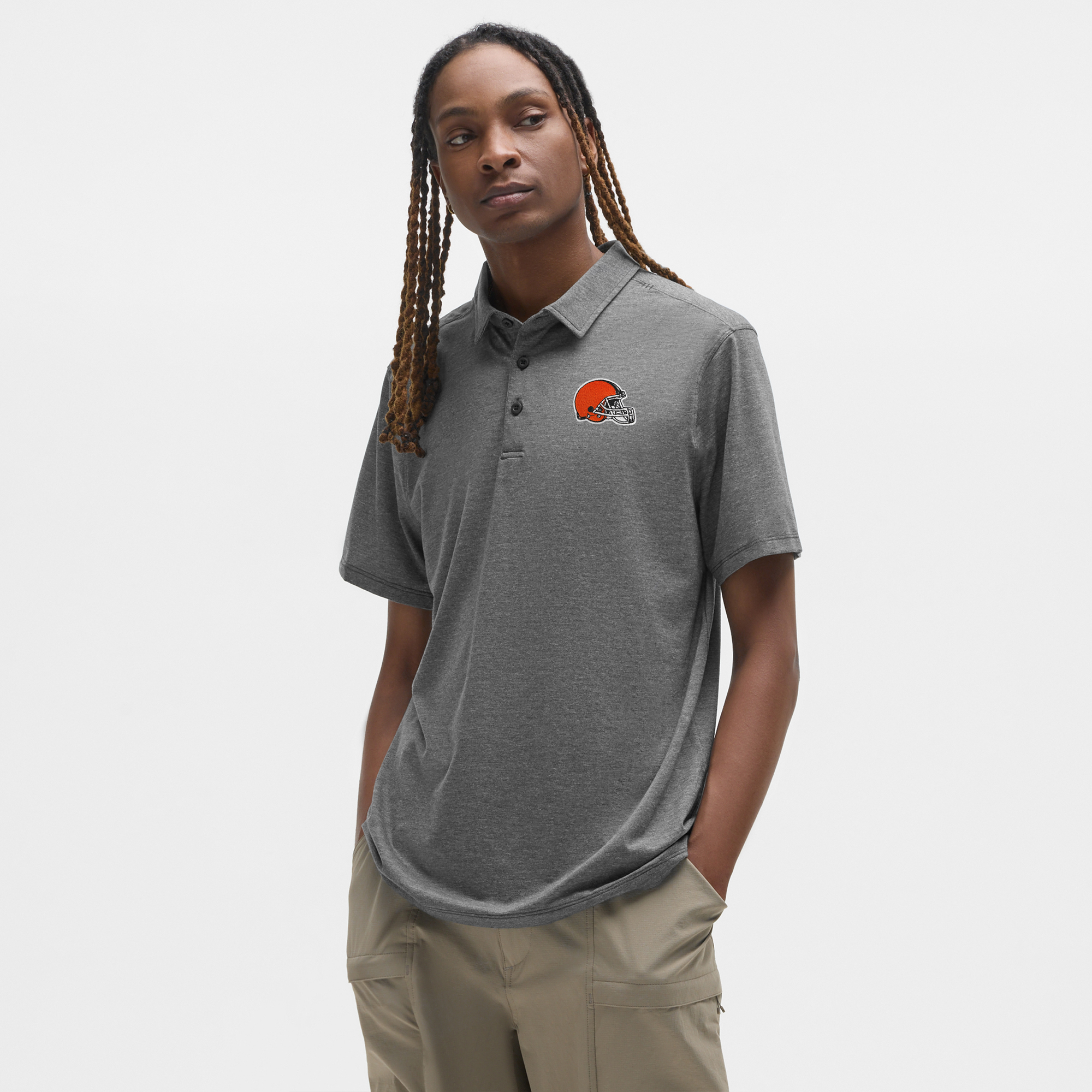 Men's lululemon Heather Black Cleveland Browns Evolution Polo