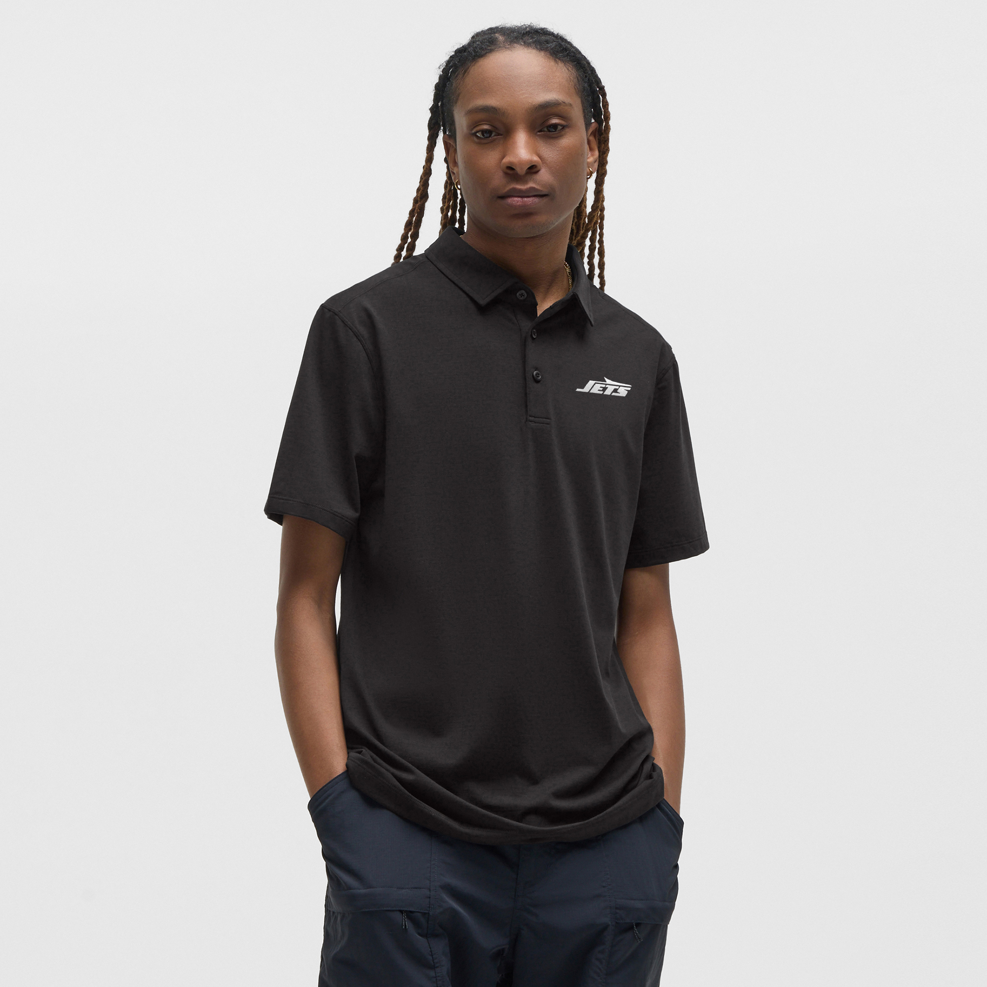 Men's lululemon Black New York Jets Evolution Polo