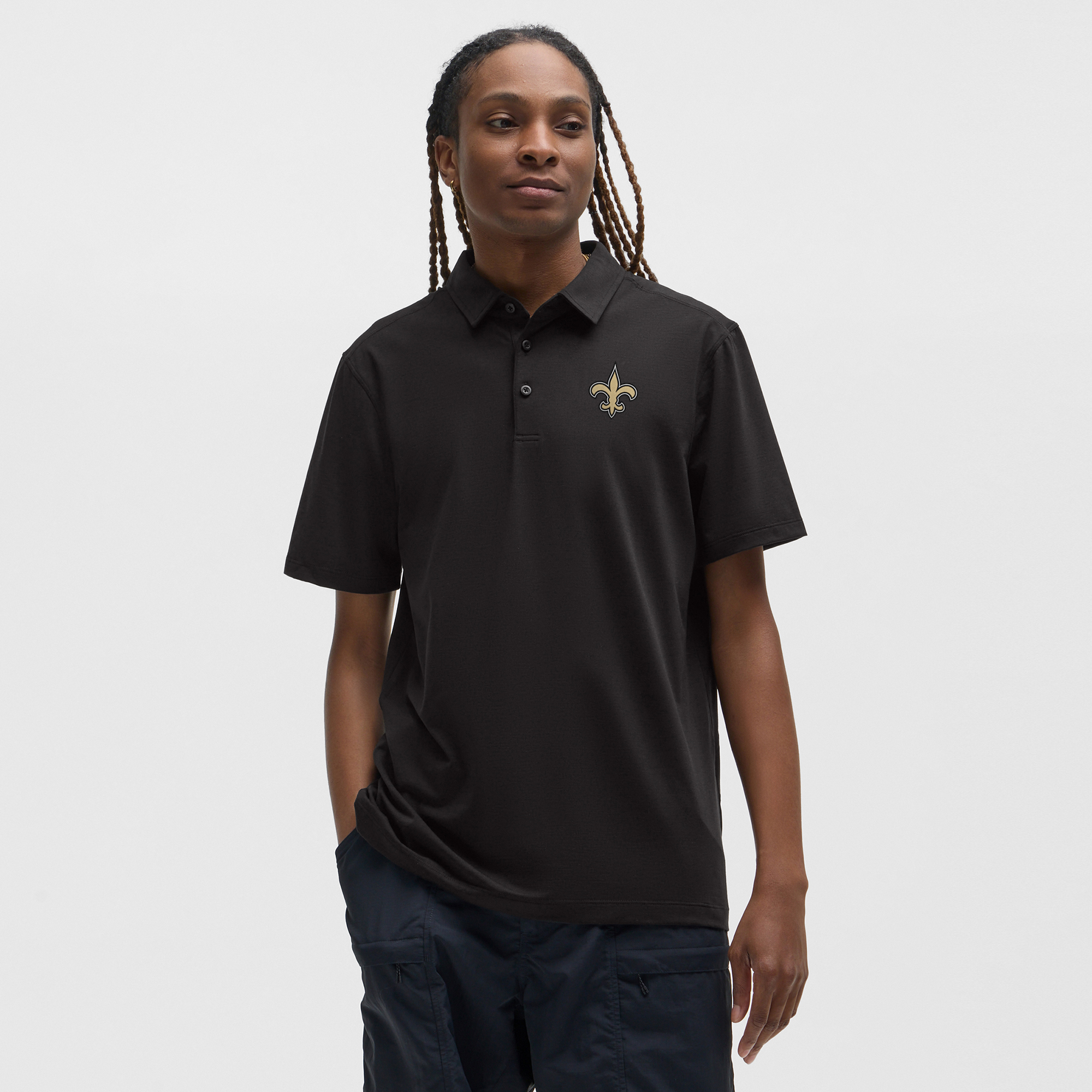 Men's lululemon Black New Orleans Saints Evolution Polo
