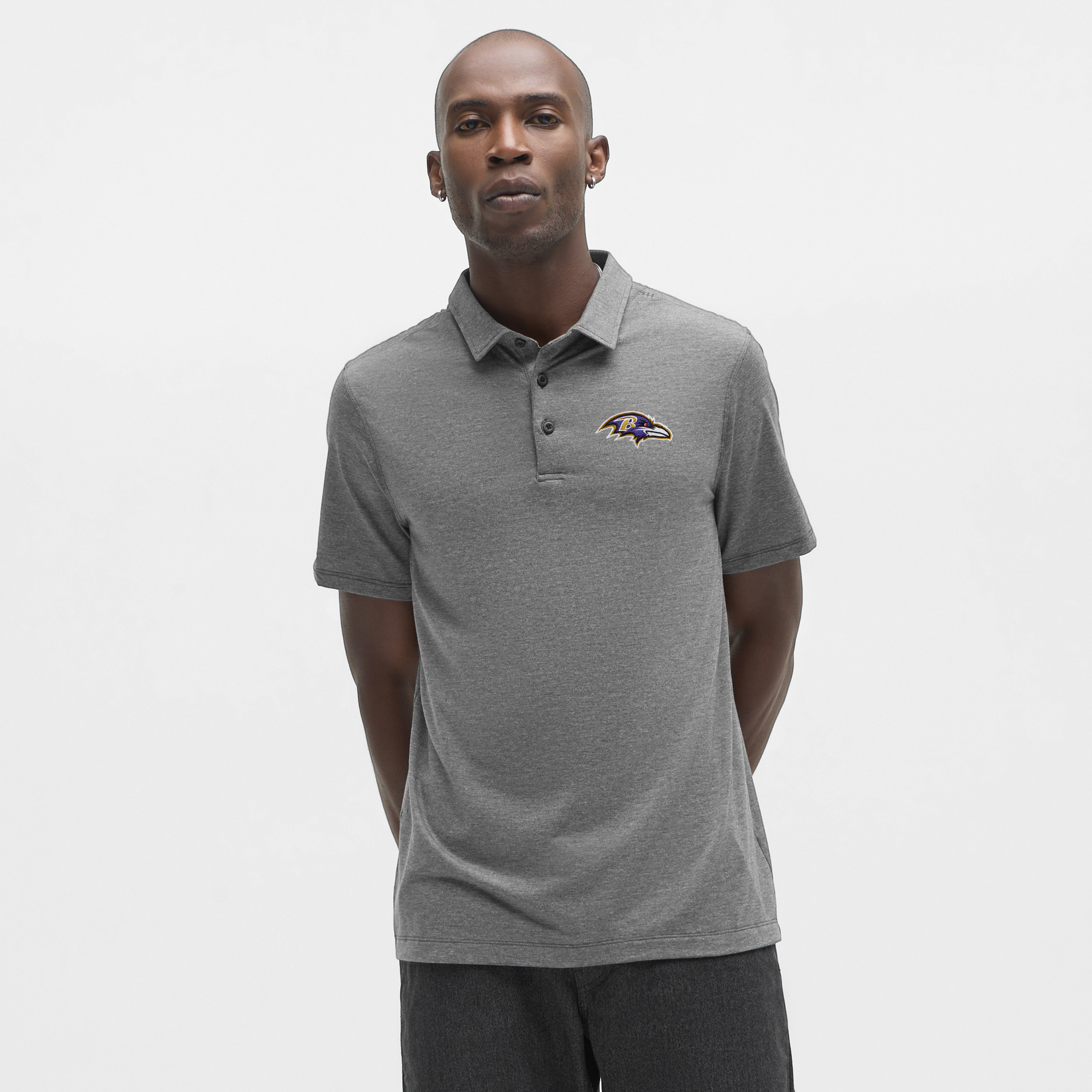 Men's lululemon Heather Black Baltimore Ravens Evolution Polo