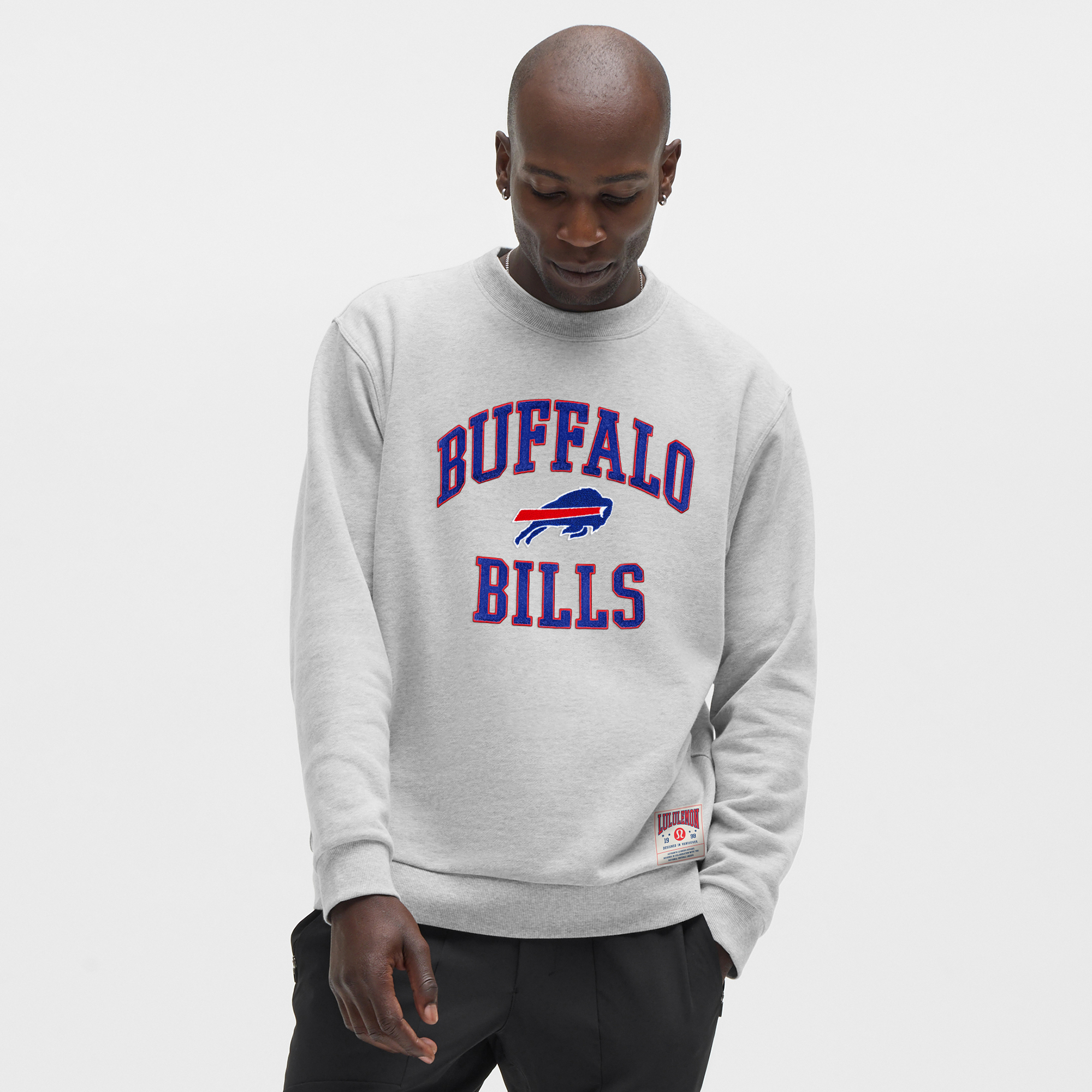 Men's lululemon Heathered Silver Drop Buffalo Bills Steady State Sweatshirt