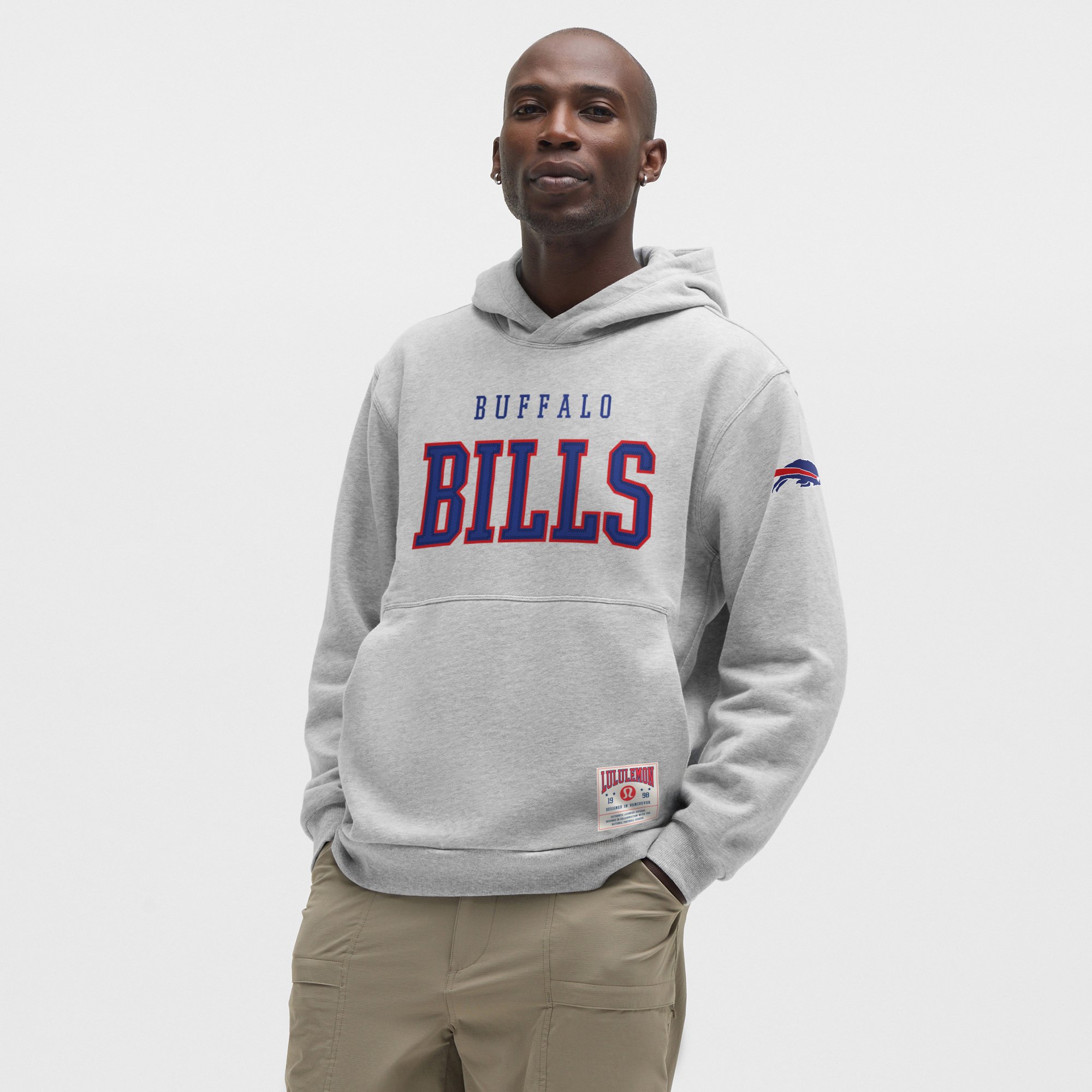 Felpa con cappuccio da uomo lululemon Heathered Silver Drop Buffalo Bills Steady State