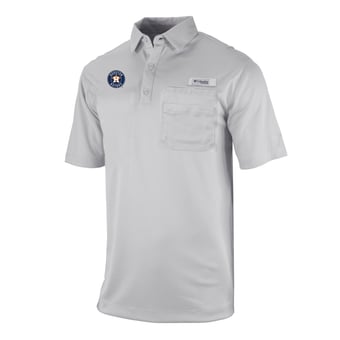 Men's Columbia Gray Houston Astros Flycaster Pocket Polo