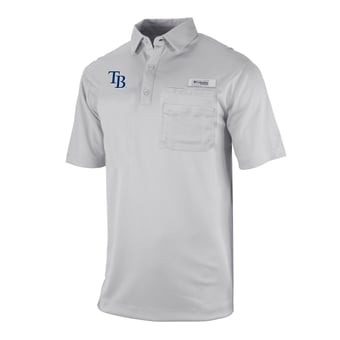 Men's Columbia Gray Tampa Bay Rays Flycaster Pocket Polo