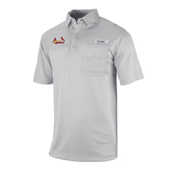 Men's Columbia Gray St. Louis Cardinals Flycaster Pocket Polo