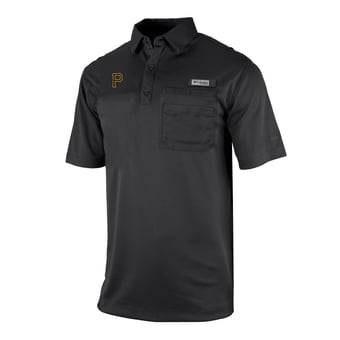 Men's Columbia Black Pittsburgh Pirates Flycaster Pocket Polo