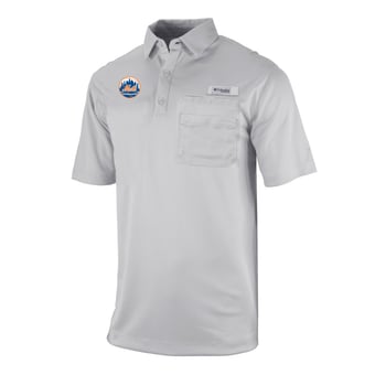 Men's Columbia Gray New York Mets Flycaster Pocket Polo