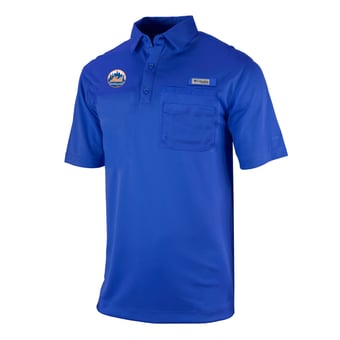 Men's Columbia Royal New York Mets Flycaster Pocket Polo