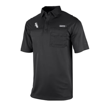 Men's Columbia Black Chicago White Sox Flycaster Pocket Polo