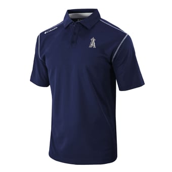 Men's Columbia Navy Los Angeles Angels Omni-Wick Shotgun Polo