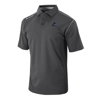 Men's Columbia Gray Miami Marlins Omni-Wick Shotgun Polo