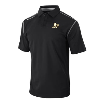 Men's Columbia Black Athletics Omni-Wick Shotgun Polo