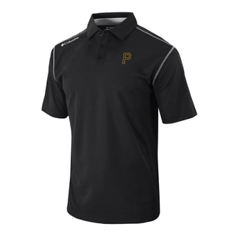 Men's Columbia Black Pittsburgh Pirates Omni-Wick Shotgun Polo