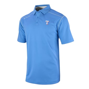 Men's Columbia Light Blue Texas Rangers Omni-Wick Shotgun Polo