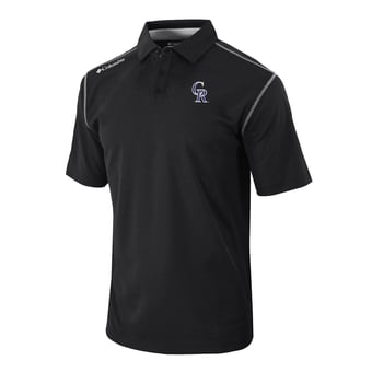 Men's Columbia Black Colorado Rockies Omni-Wick Shotgun Polo