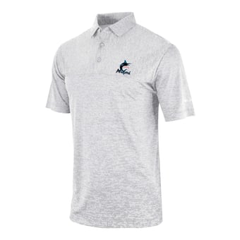 Men's Columbia Gray Miami Marlins Heading Out Polo