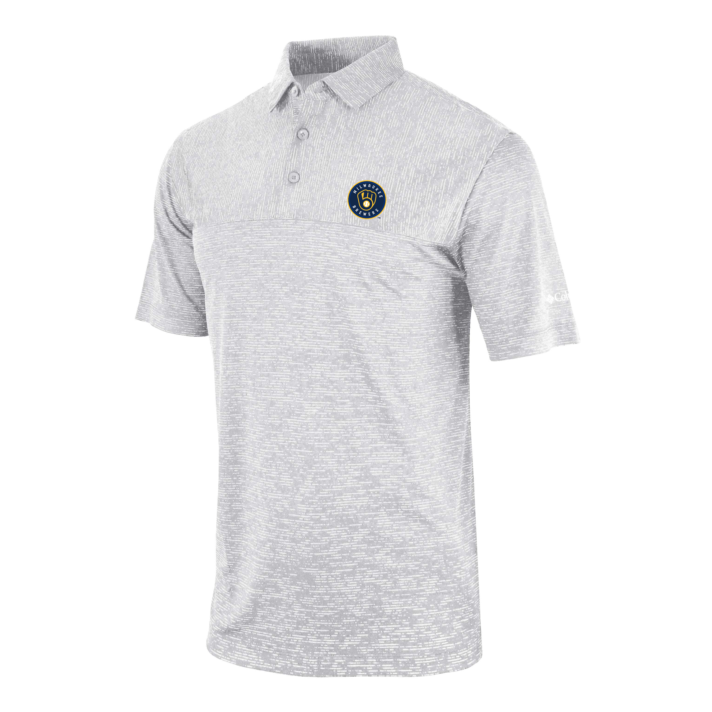 Men's Columbia Gray Milwaukee Brewers Heading Out Polo